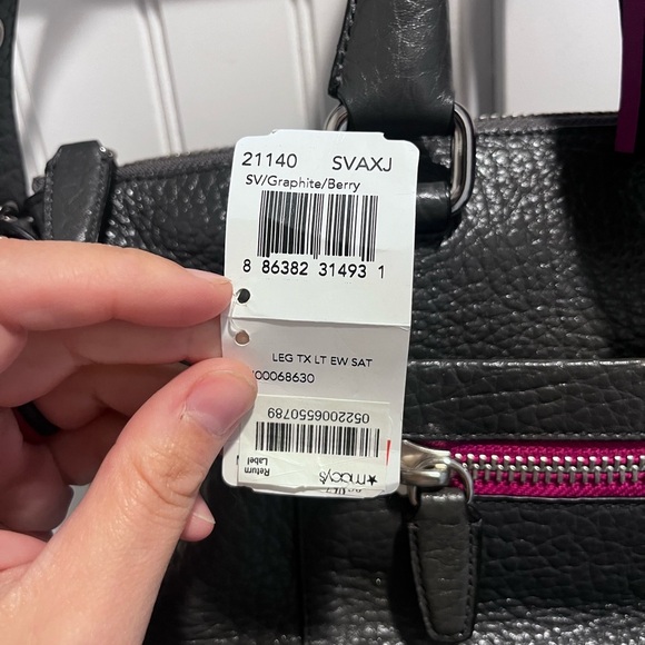 Coach NWT Legacy Textured Leather Molly Satchel 21140 Silver/Graphite Berry - Picture 3 of 12